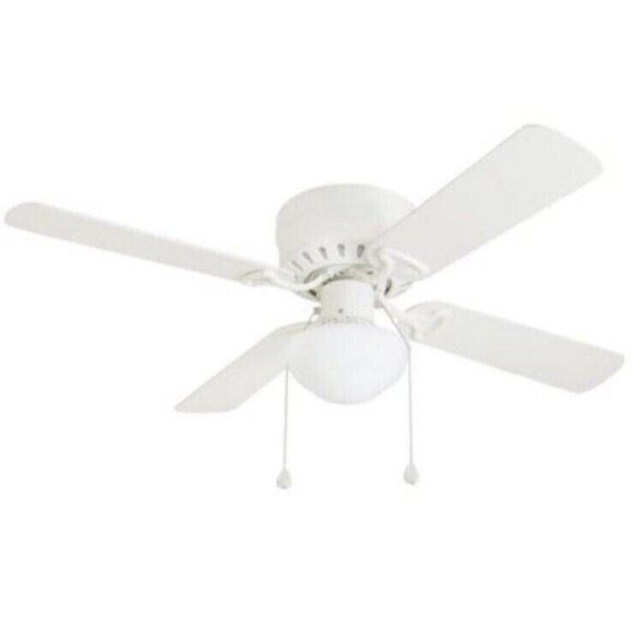 HARBOR BREEZE Builder's Series 42" White Finish Ceiling Fan w/ Light 0807431 NIB - Picture 1 of 3